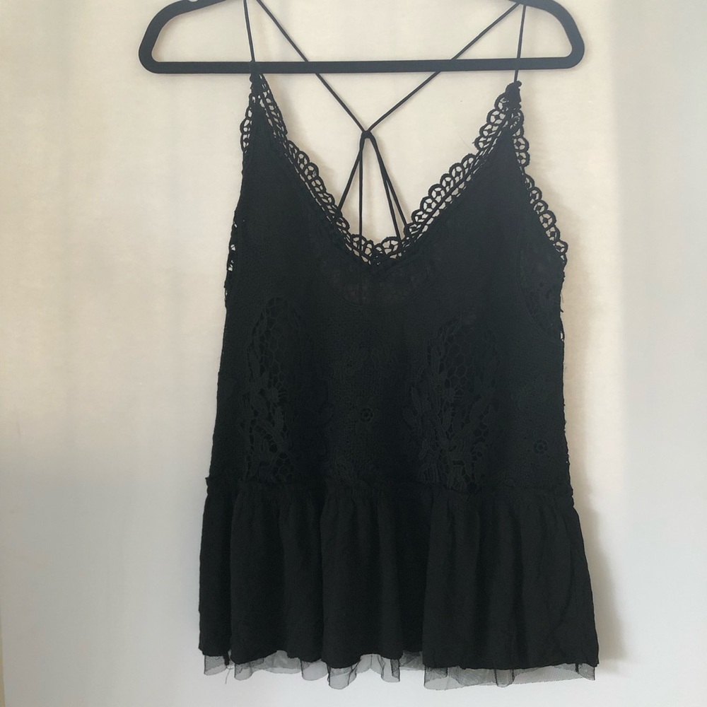 Kimchi Blue Black Lace Tank Top